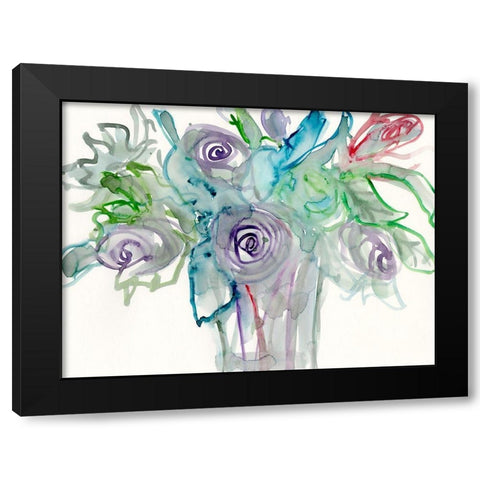 Floral Accent II Black Modern Wood Framed Art Print with Double Matting by Dixon, Samuel