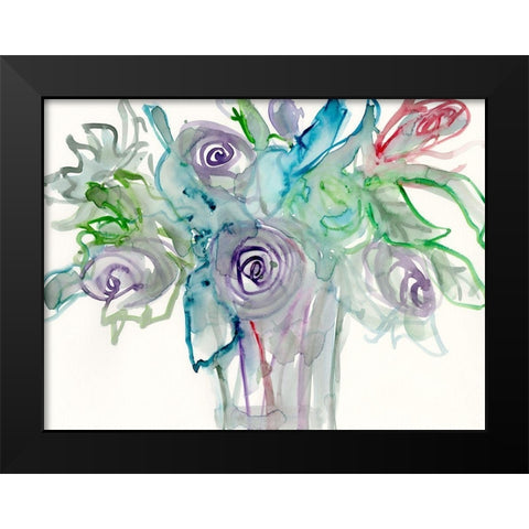 Floral Accent II Black Modern Wood Framed Art Print by Dixon, Samuel