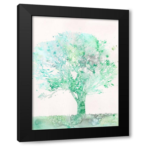 Aquamarine Tree II Black Modern Wood Framed Art Print with Double Matting by Meagher, Megan