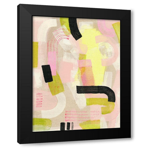 Neon Marks I Black Modern Wood Framed Art Print by Galapon, Nikki