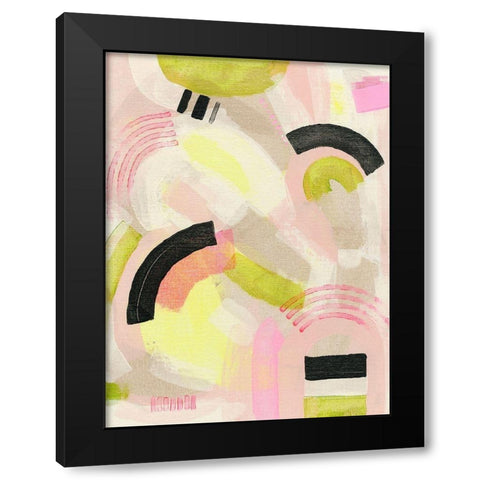 Neon Marks II Black Modern Wood Framed Art Print with Double Matting by Galapon, Nikki