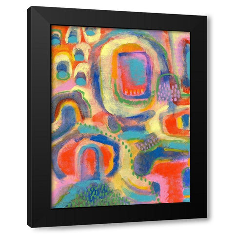 Village II Black Modern Wood Framed Art Print with Double Matting by Galapon, Nikki