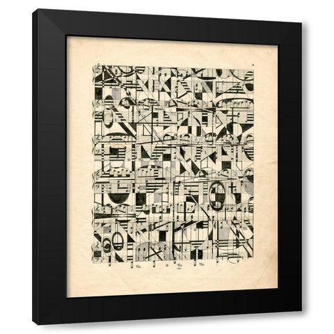 Graphic Notes Black Modern Wood Framed Art Print with Double Matting by Galapon, Nikki