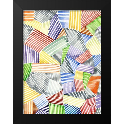 Crosshatch Quilt I Black Modern Wood Framed Art Print by Galapon, Nikki