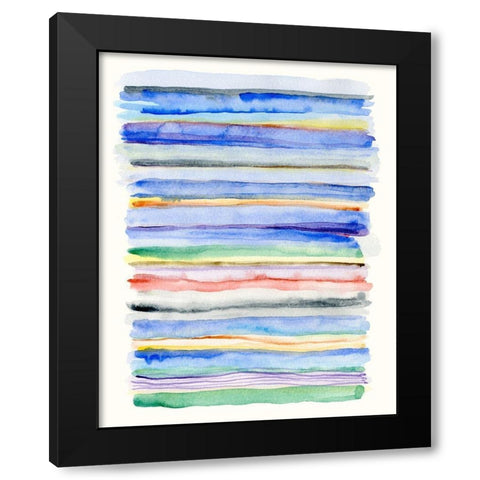 Watercolor Gradation Black Modern Wood Framed Art Print by Galapon, Nikki