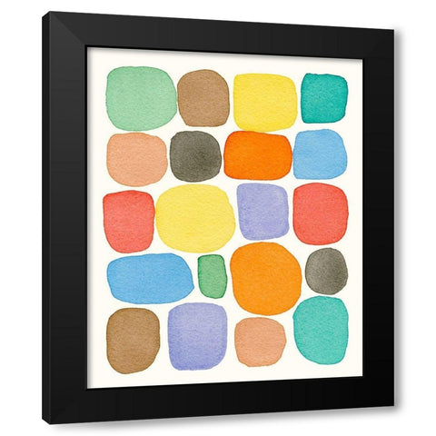 Swatches I Black Modern Wood Framed Art Print with Double Matting by Galapon, Nikki