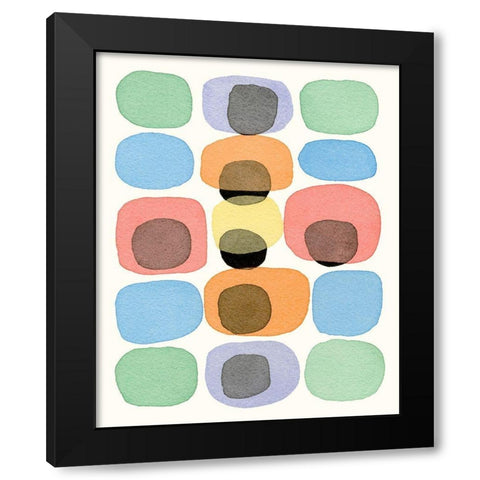 Ink Spot II Black Modern Wood Framed Art Print with Double Matting by Galapon, Nikki