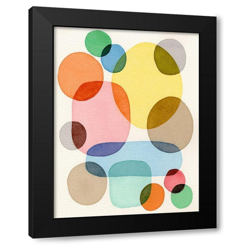 Inked Orbs IV Black Modern Wood Framed Art Print with Double Matting by Galapon, Nikki