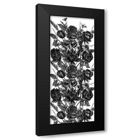Custom Black and White Botanical II Black Modern Wood Framed Art Print by Wang, Melissa
