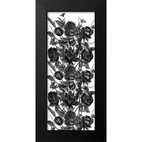 Custom Black and White Botanical II Black Modern Wood Framed Art Print by Wang, Melissa