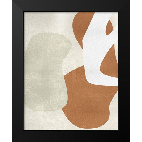 Beige Structure I Black Modern Wood Framed Art Print by Wang, Melissa