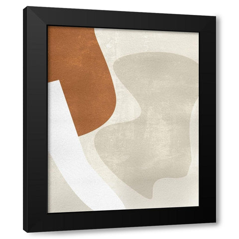 Beige Structure II Black Modern Wood Framed Art Print with Double Matting by Wang, Melissa