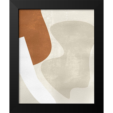 Beige Structure II Black Modern Wood Framed Art Print by Wang, Melissa