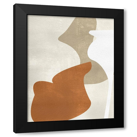 Beige Structure III Black Modern Wood Framed Art Print with Double Matting by Wang, Melissa