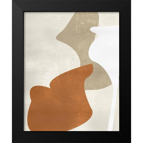 Beige Structure III Black Modern Wood Framed Art Print by Wang, Melissa