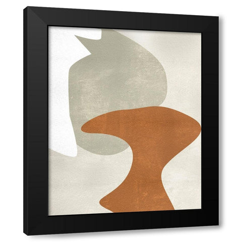 Beige Structure IV Black Modern Wood Framed Art Print with Double Matting by Wang, Melissa