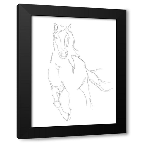 Horse Contour II Black Modern Wood Framed Art Print by Harper, Ethan