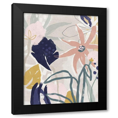 Garden Jumble I Black Modern Wood Framed Art Print by Vess, June Erica