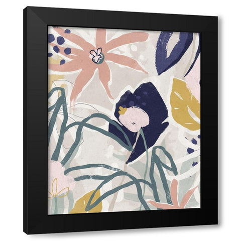 Garden Jumble II Black Modern Wood Framed Art Print with Double Matting by Vess, June Erica