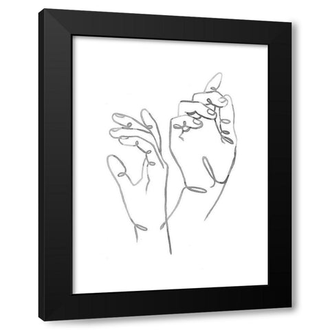 Hand Gestures I Black Modern Wood Framed Art Print with Double Matting by Scarvey, Emma