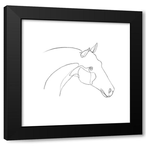 Equine Pencil Contour II Black Modern Wood Framed Art Print by Scarvey, Emma