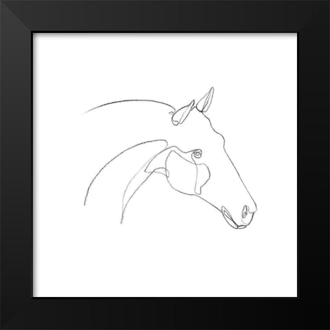 Equine Pencil Contour II Black Modern Wood Framed Art Print by Scarvey, Emma