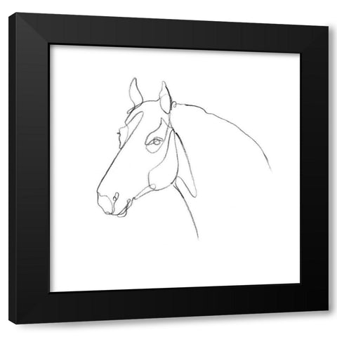 Equine Pencil Contour III Black Modern Wood Framed Art Print by Scarvey, Emma