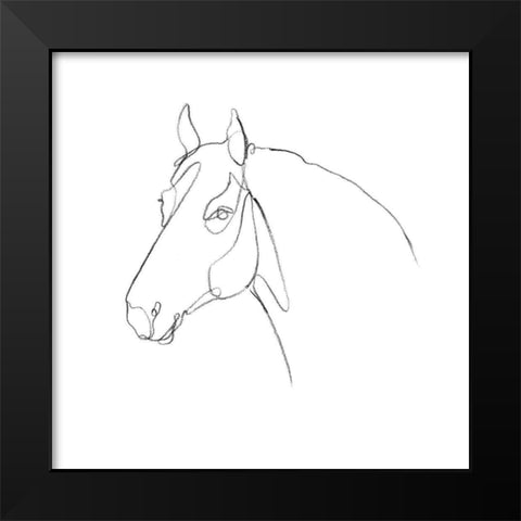 Equine Pencil Contour III Black Modern Wood Framed Art Print by Scarvey, Emma