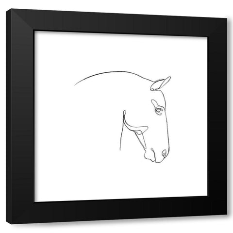 Equine Pencil Contour IV Black Modern Wood Framed Art Print with Double Matting by Scarvey, Emma