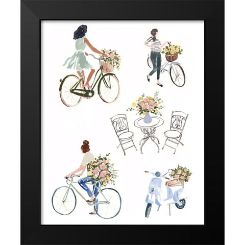 Bring Home Flowers I Black Modern Wood Framed Art Print by Borges, Victoria
