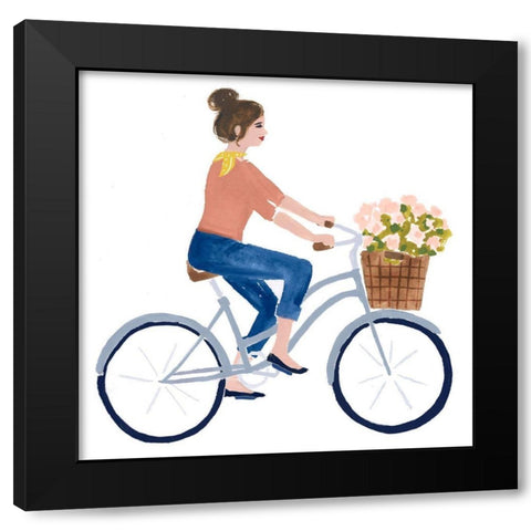 Bonheur III Black Modern Wood Framed Art Print with Double Matting by Borges, Victoria