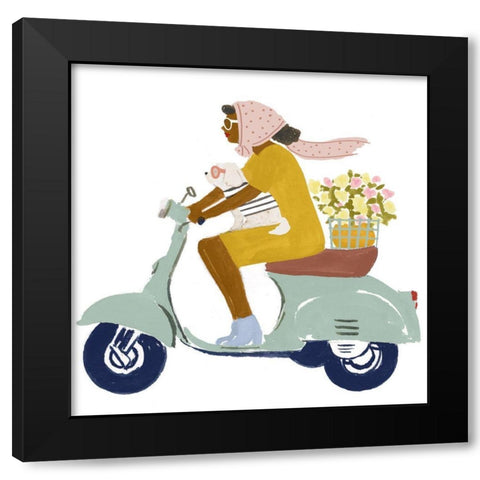 Bonheur IV Black Modern Wood Framed Art Print with Double Matting by Borges, Victoria