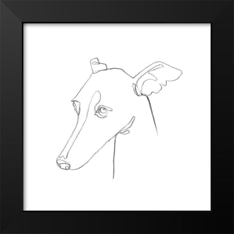 Greyhound Pencil Portrait I Black Modern Wood Framed Art Print by Scarvey, Emma