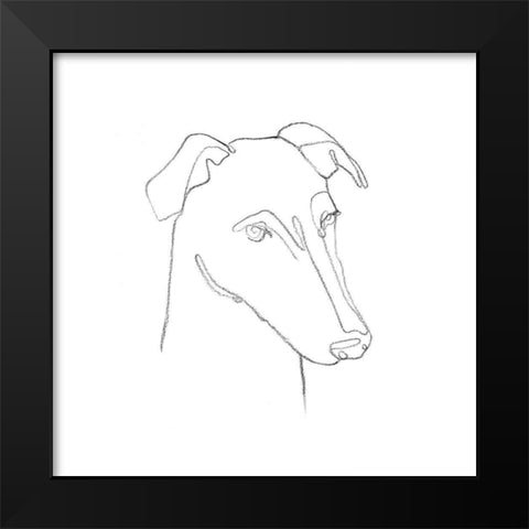 Greyhound Pencil Portrait II Black Modern Wood Framed Art Print by Scarvey, Emma