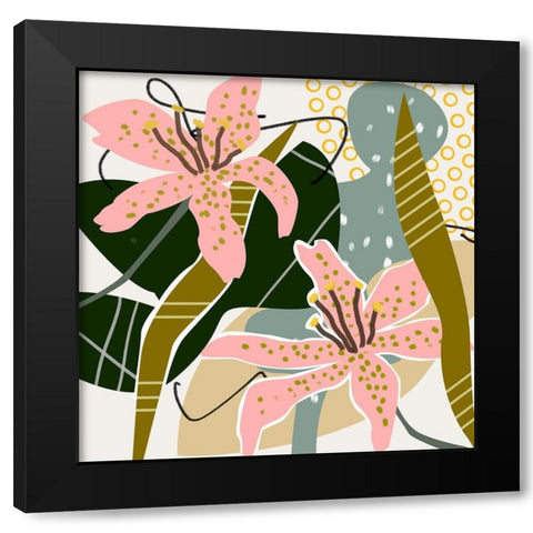 Lily Valley I Black Modern Wood Framed Art Print by Wang, Melissa