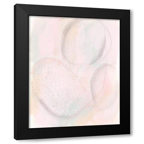 Blush Ovale I Black Modern Wood Framed Art Print by Moore, Regina