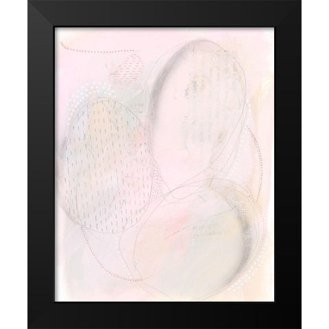 Blush Ovale II Black Modern Wood Framed Art Print by Moore, Regina