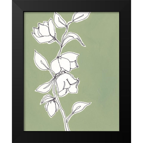 Botanic Drawing II Black Modern Wood Framed Art Print by Moore, Regina