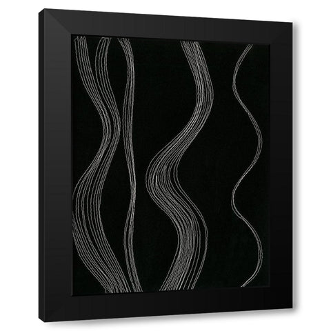 Rippling Stitches I Black Modern Wood Framed Art Print with Double Matting by Moore, Regina