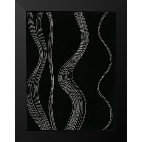 Rippling Stitches I Black Modern Wood Framed Art Print by Moore, Regina
