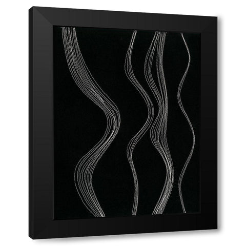 Rippling Stitches II Black Modern Wood Framed Art Print with Double Matting by Moore, Regina