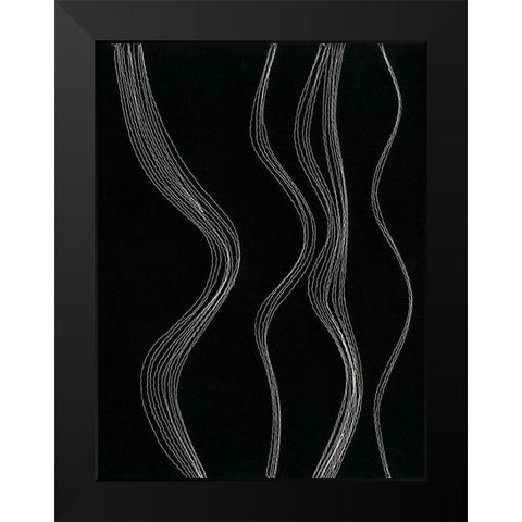 Rippling Stitches II Black Modern Wood Framed Art Print by Moore, Regina