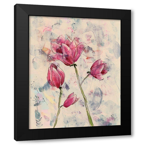 Rosa Blume I Black Modern Wood Framed Art Print by Moore, Regina