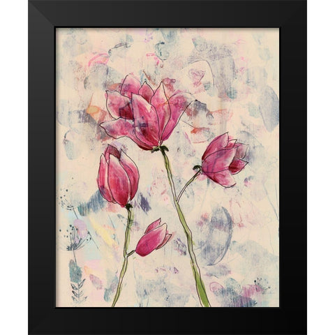 Rosa Blume I Black Modern Wood Framed Art Print by Moore, Regina