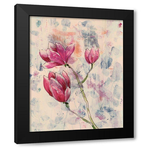 Rosa Blume II Black Modern Wood Framed Art Print by Moore, Regina