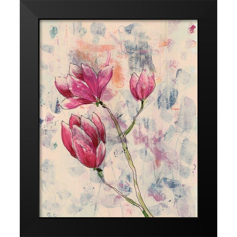 Rosa Blume II Black Modern Wood Framed Art Print by Moore, Regina