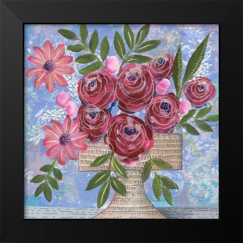 Rosa Bouquet I Black Modern Wood Framed Art Print by Moore, Regina
