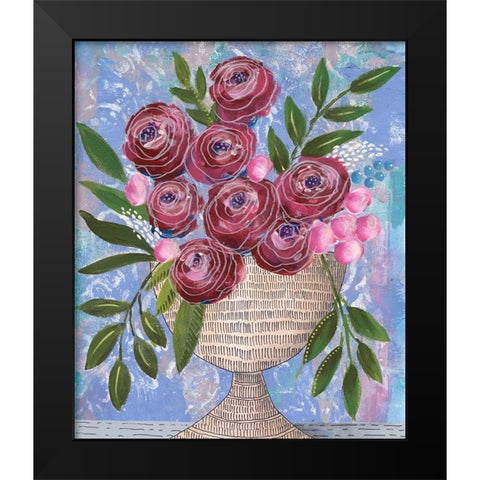 Rosa Bouquet II Black Modern Wood Framed Art Print by Moore, Regina