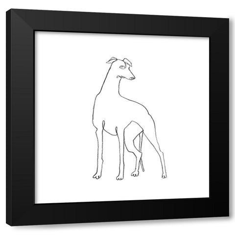 Greyhound Pencil Sketch I Black Modern Wood Framed Art Print with Double Matting by Scarvey, Emma