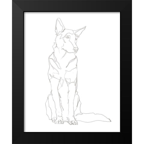 Dog Contour I Black Modern Wood Framed Art Print by Harper, Ethan